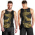 Polynesia Men Tank Top Black & Gold Fancy Plumeria