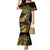 Polynesia Mermaid Dress Black & Gold Fancy Plumeria