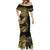 Polynesia Mermaid Dress Black & Gold Fancy Plumeria