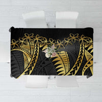 Polynesia Tablecloth Black & Gold Fancy Plumeria LT7 Black Gold - Polynesian Pride
