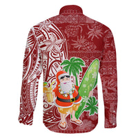 Hawaii Christmas Mele Kalikimaka Family Matching Off Shoulder Maxi Dress and Hawaiian Shirt Santa Claus LT7 - Polynesian Pride