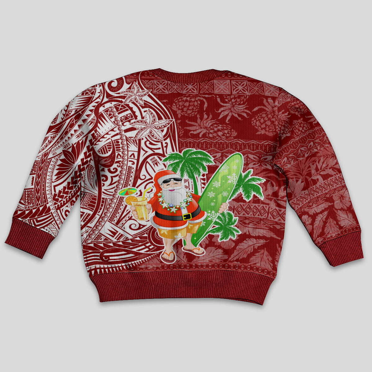 Hawaii Christmas Mele Kalikimaka Kid Ugly Christmas Sweater Santa Claus LT7 - Polynesian Pride