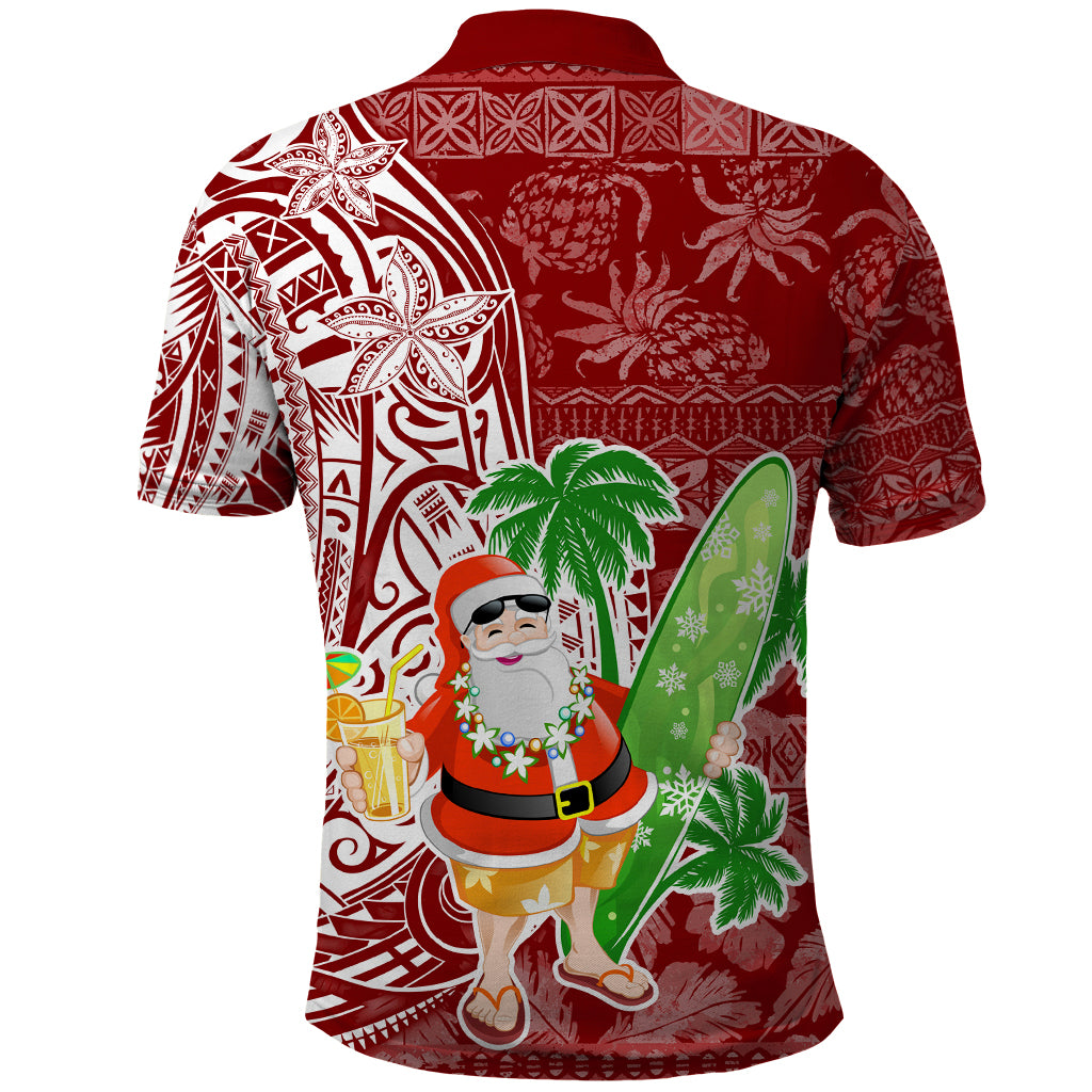 Hawaii Christmas Mele Kalikimaka Polo Shirt Santa Claus LT7 - Polynesian Pride