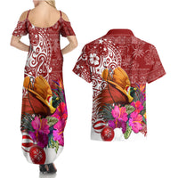 Papua New Guinea Christmas Couples Matching Summer Maxi Dress and Hawaiian Shirt Bird-of-Paradise Special LT7 - Polynesian Pride