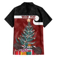 Personalised New Zealand Maori Christmas Family Matching Off Shoulder Maxi Dress and Hawaiian Shirt Xmas Fern Mix Kowhawhai LT7 - Polynesian Pride