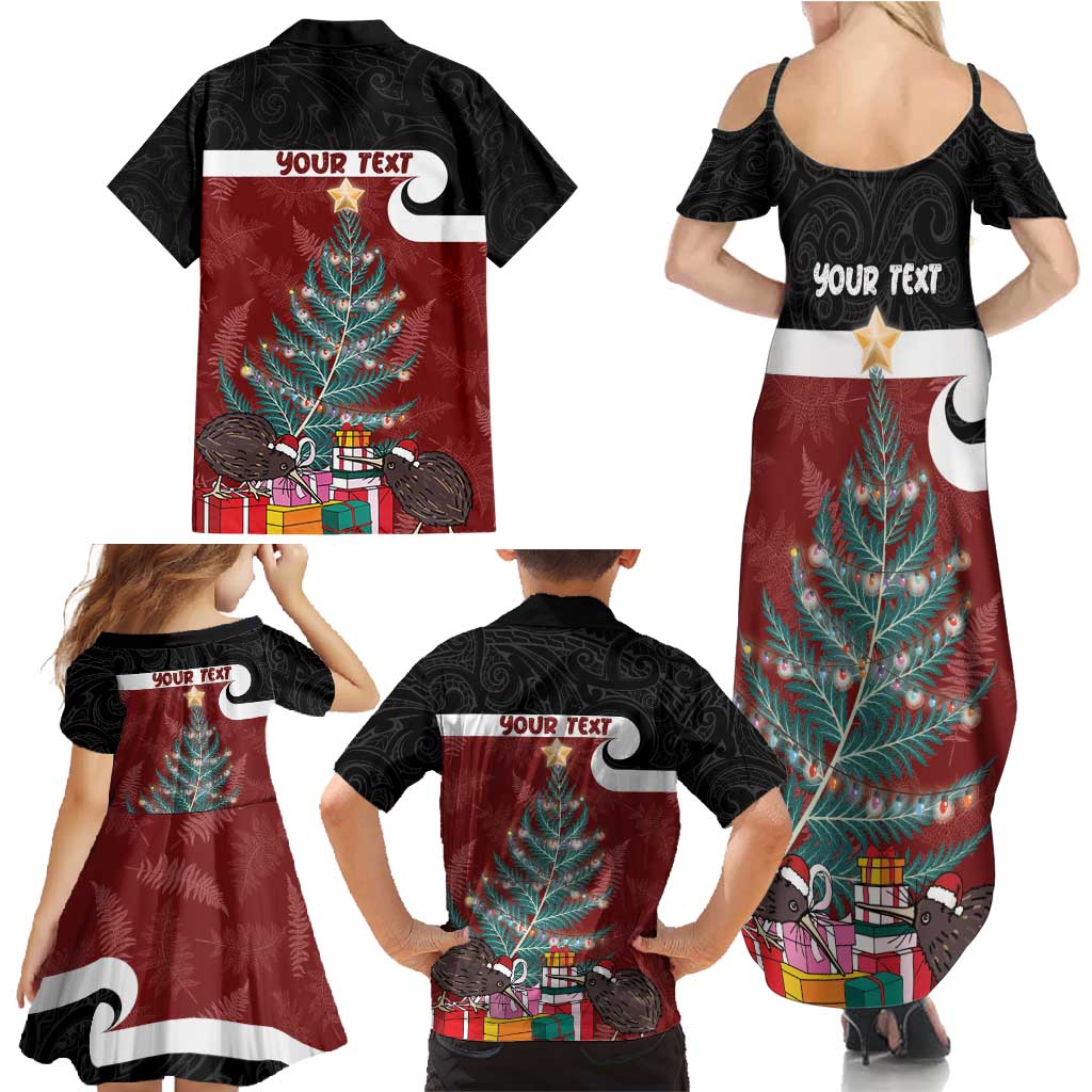 Personalised New Zealand Maori Christmas Family Matching Summer Maxi Dress and Hawaiian Shirt Xmas Fern Mix Kowhawhai LT7 - Polynesian Pride