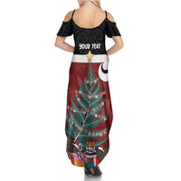 Personalised New Zealand Maori Christmas Family Matching Summer Maxi Dress and Hawaiian Shirt Xmas Fern Mix Kowhawhai LT7 - Polynesian Pride