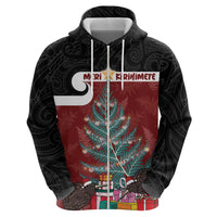 Personalised New Zealand Maori Christmas Hoodie Xmas Fern Mix Kowhawhai