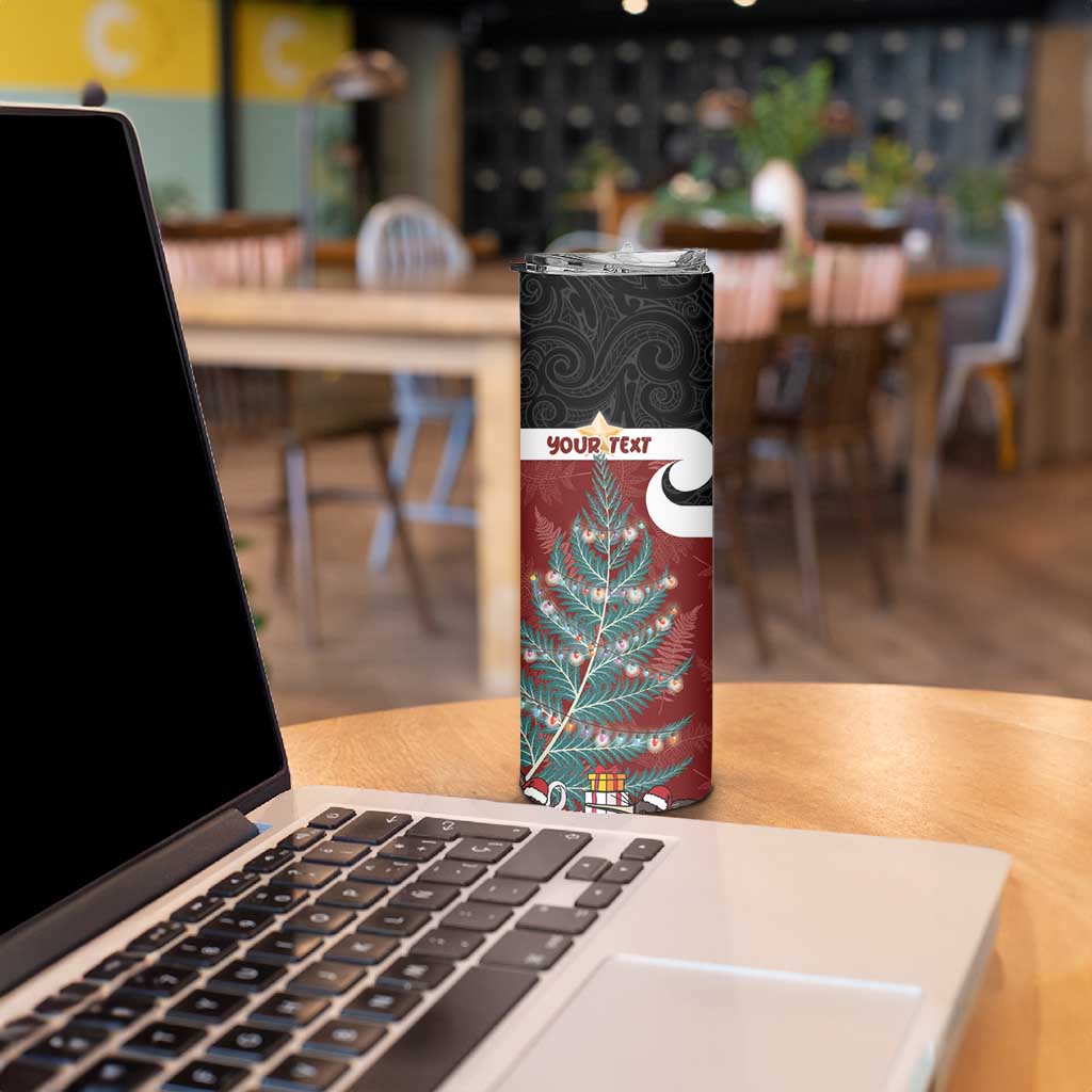Personalised New Zealand Maori Christmas Skinny Tumbler Xmas Fern Mix Kowhawhai LT7 - Polynesian Pride