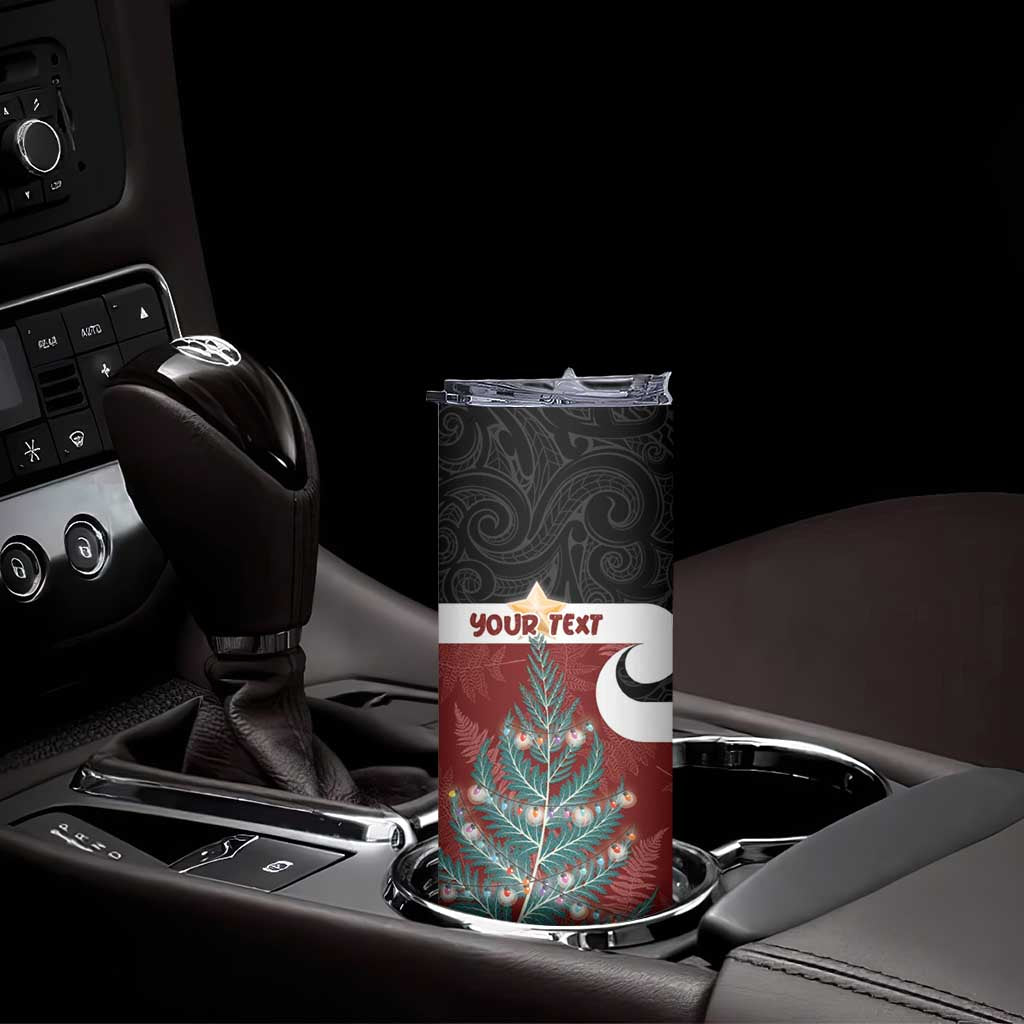 Personalised New Zealand Maori Christmas Skinny Tumbler Xmas Fern Mix Kowhawhai LT7 - Polynesian Pride