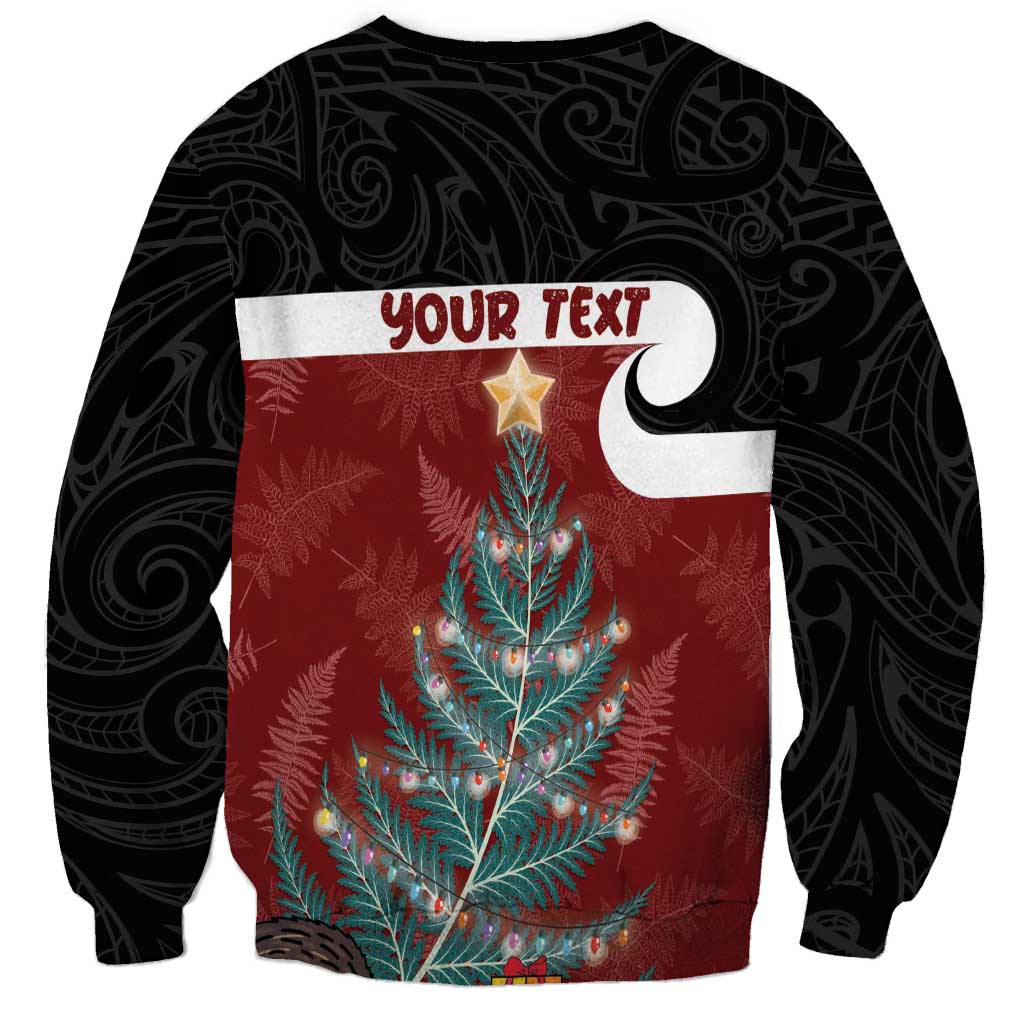 Personalised New Zealand Maori Christmas Sweatshirt Xmas Fern Mix Kowhawhai LT7 - Polynesian Pride