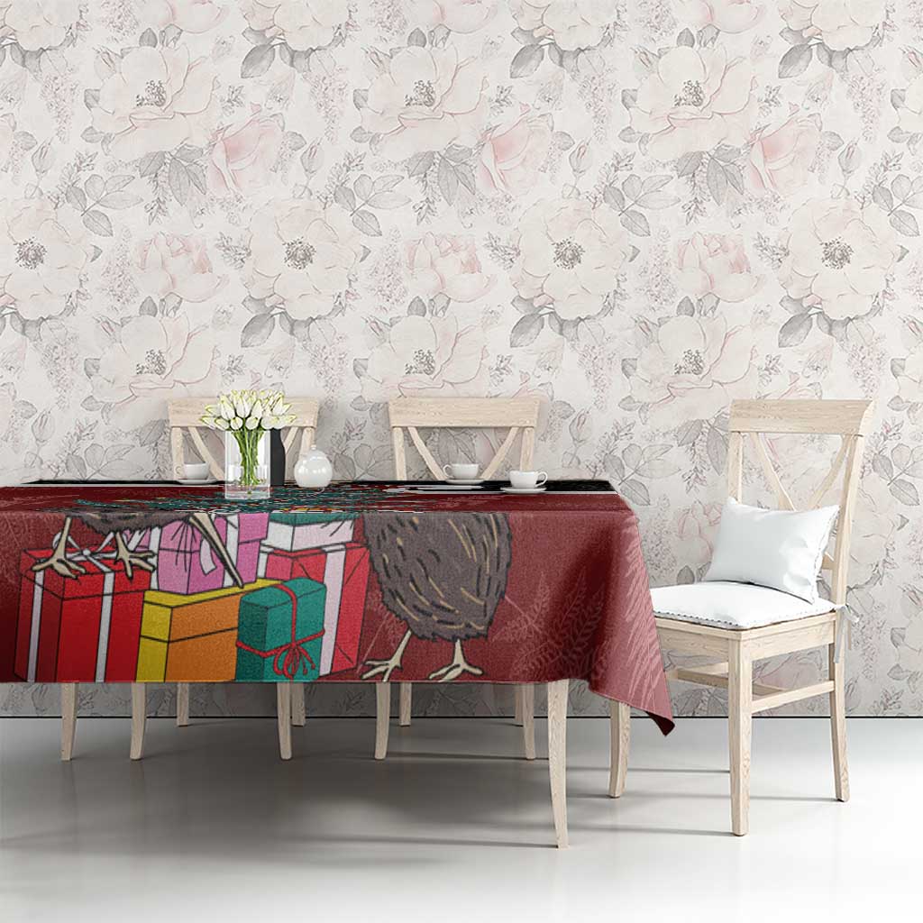 Personalised New Zealand Maori Christmas Tablecloth Xmas Fern Mix Kowhawhai LT7 - Polynesian Pride
