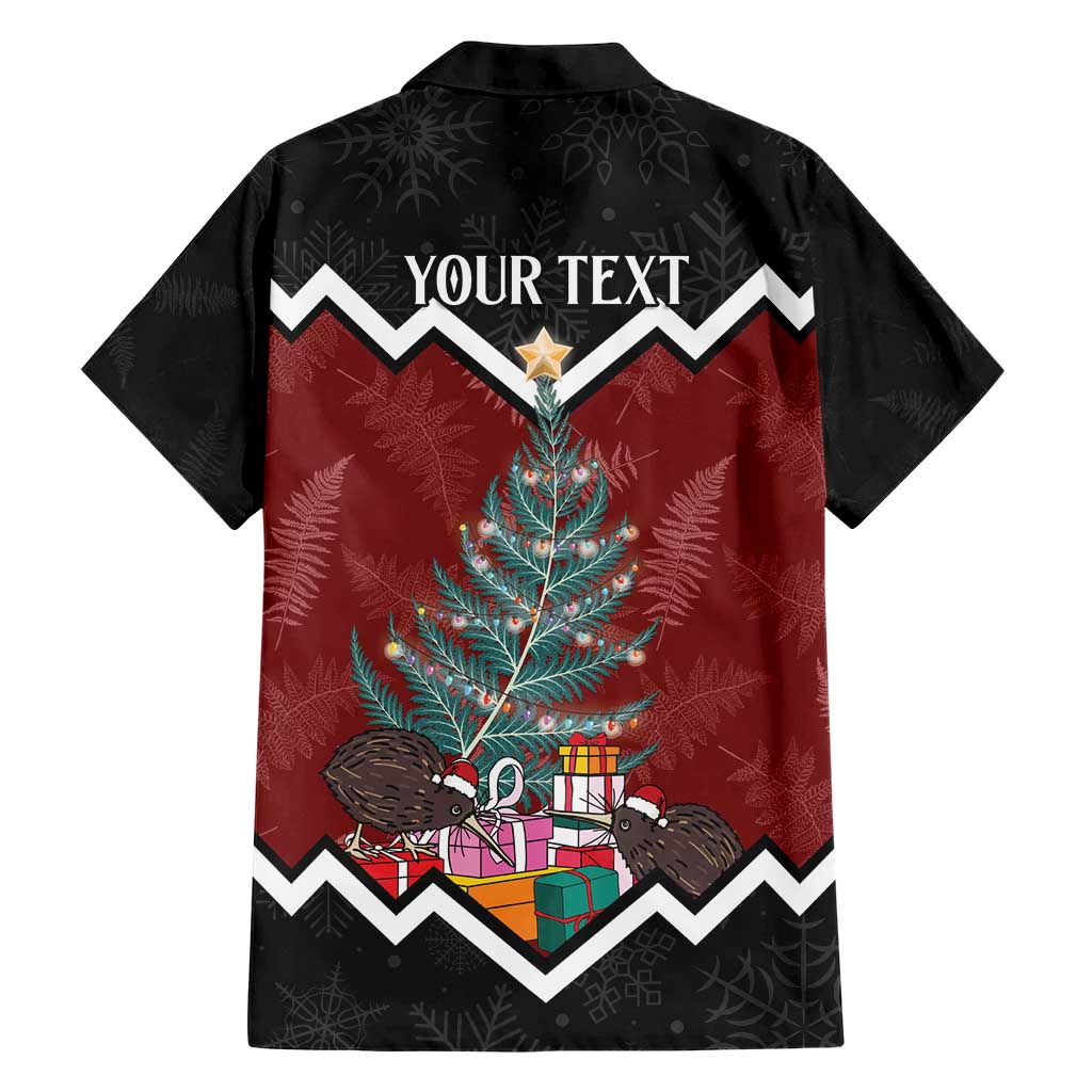 Personalised New Zealand Christmas Hawaiian Shirt Xmas Fern and Kiwi Birds