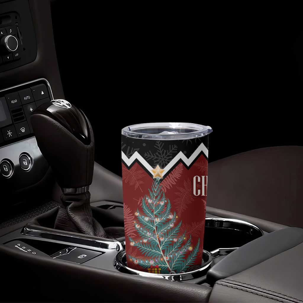 Personalised New Zealand Christmas Tumbler Cup Xmas Fern and Kiwi Birds
