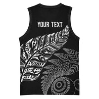 Aotearoa Personalized Lawn Bowls Maori Basketball Jersey New Zealand Black Tribal Silver Fern - Polynesian Pride