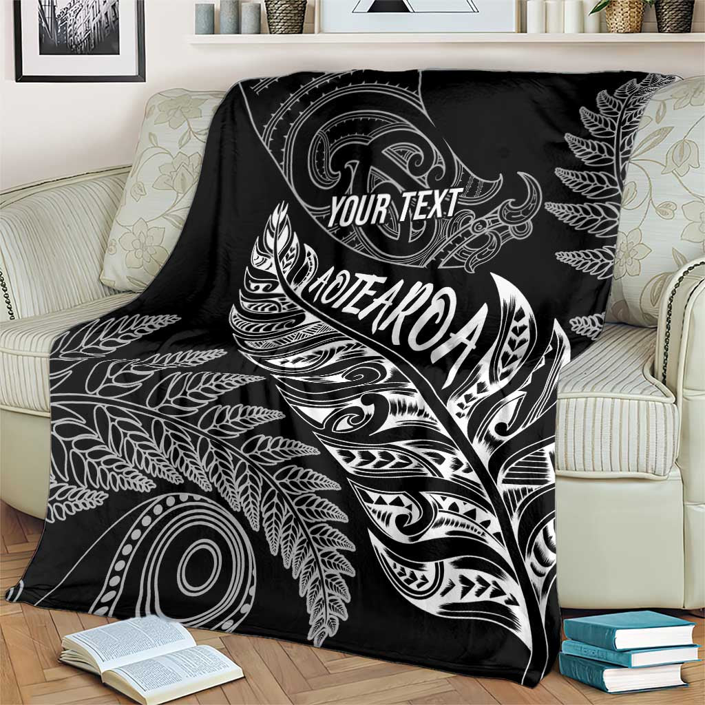 Aotearoa Personalized Lawn Bowls Maori Blanket New Zealand Black Tribal Silver Fern - Polynesian Pride