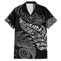 Aotearoa Personalized Lawn Bowls Maori Family Matching Long Sleeve Bodycon Dress and Hawaiian Shirt New Zealand Black Tribal Silver Fern - Polynesian Pride