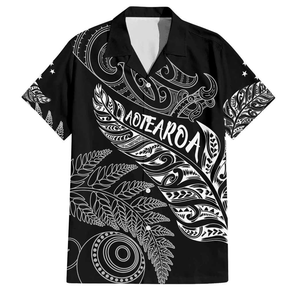 Aotearoa Personalized Lawn Bowls Maori Hawaiian Shirt New Zealand Black Tribal Silver Fern - Polynesian Pride