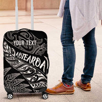 Aotearoa Personalized Lawn Bowls Maori Luggage Cover New Zealand Black Tribal Silver Fern - Polynesian Pride