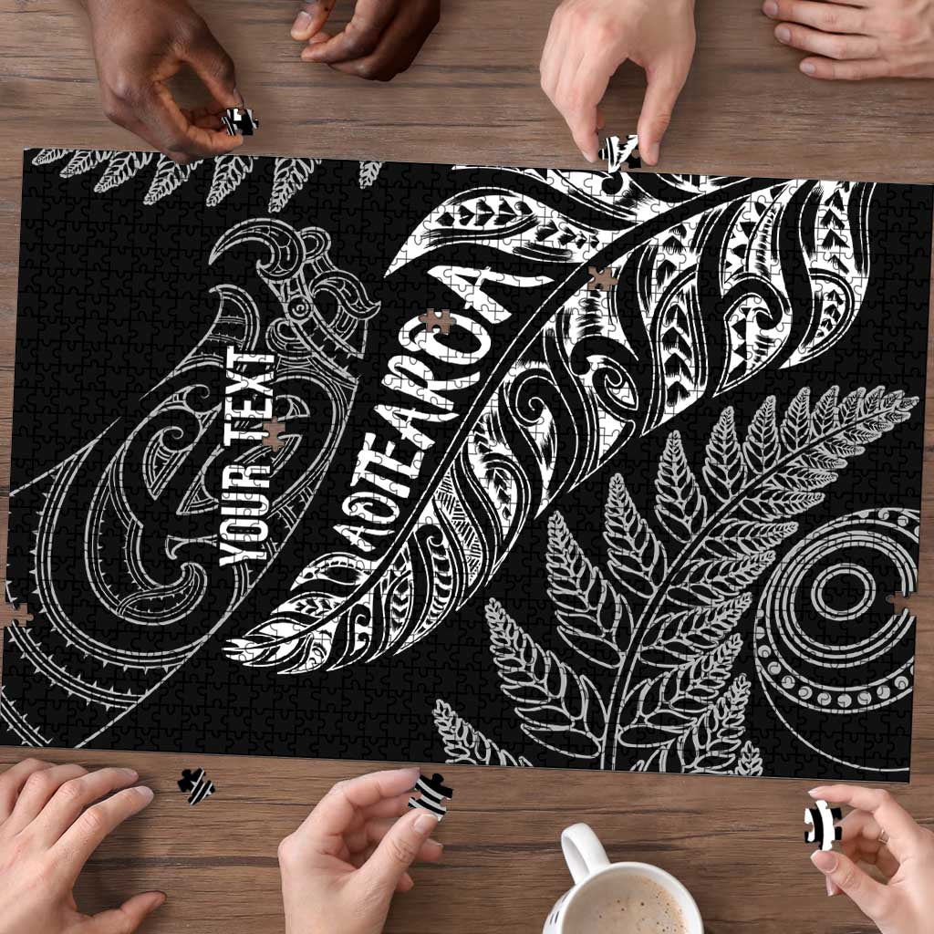 Aotearoa Personalized Lawn Bowls Maori Puzzle New Zealand Black Tribal Silver Fern - Polynesian Pride