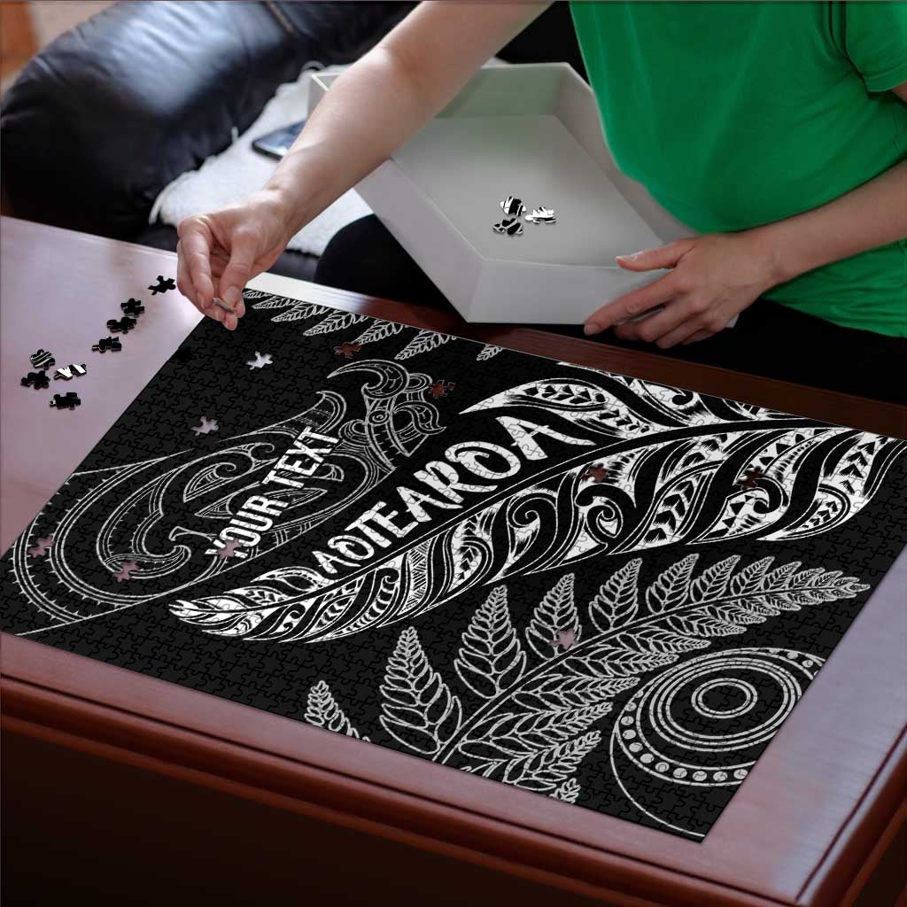 Aotearoa Personalized Lawn Bowls Maori Puzzle New Zealand Black Tribal Silver Fern - Polynesian Pride