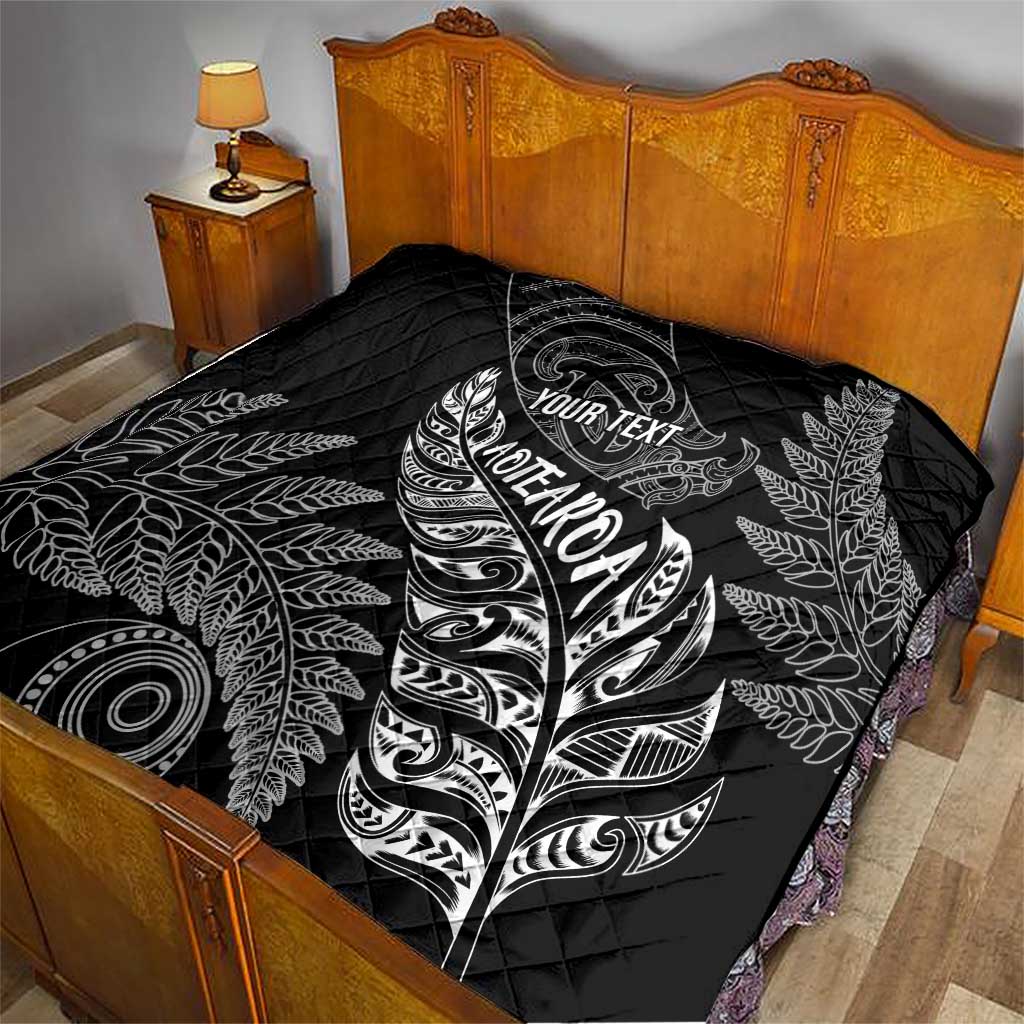 Aotearoa Personalized Lawn Bowls Maori Quilt New Zealand Black Tribal Silver Fern - Polynesian Pride