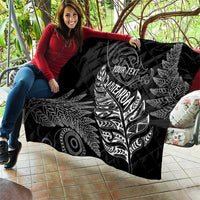 Aotearoa Personalized Lawn Bowls Maori Quilt New Zealand Black Tribal Silver Fern - Polynesian Pride