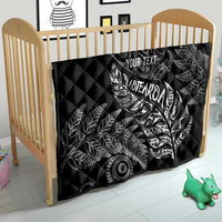 Aotearoa Personalized Lawn Bowls Maori Quilt New Zealand Black Tribal Silver Fern - Polynesian Pride