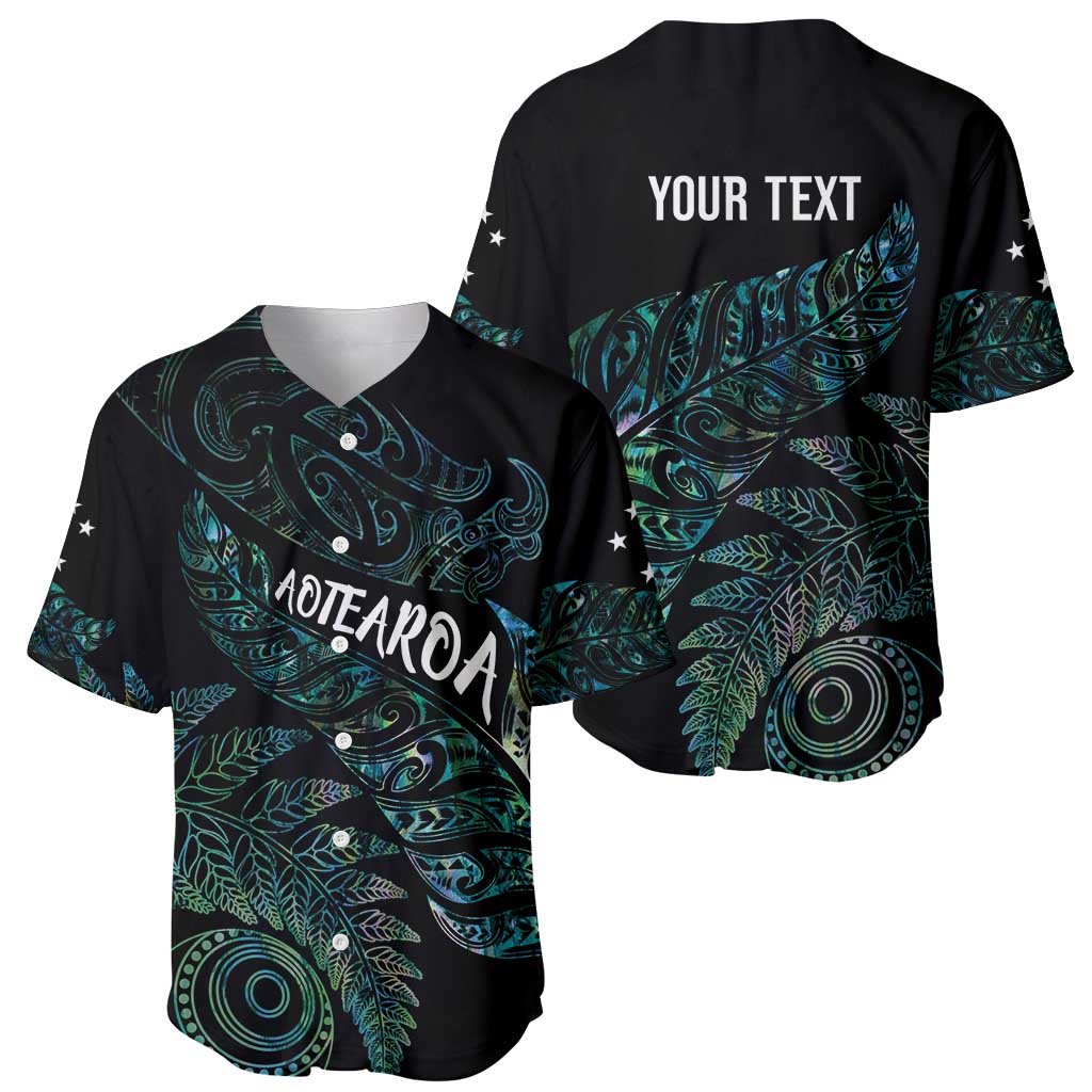 Aotearoa Personalized Lawn Bowls Maori Baseball Jersey New Zealand Paua Shell Tribal Silver Fern - Polynesian Pride