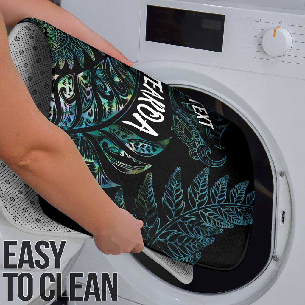 Aotearoa Personalized Lawn Bowls Maori Bathroom Set New Zealand Paua Shell Tribal Silver Fern - Polynesian Pride