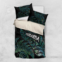 Aotearoa Personalized Lawn Bowls Maori Bedding Set New Zealand Paua Shell Tribal Silver Fern - Polynesian Pride