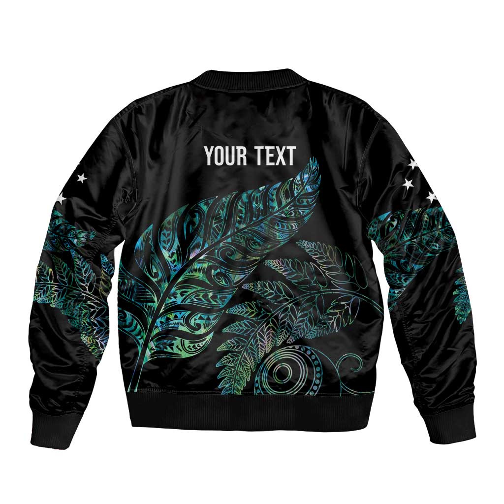 Aotearoa Personalized Lawn Bowls Maori Bomber Jacket New Zealand Paua Shell Tribal Silver Fern - Polynesian Pride