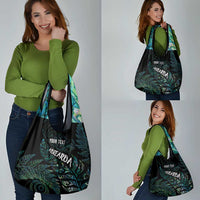 Aotearoa Personalized Lawn Bowls Maori Grocery Bag New Zealand Paua Shell Tribal Silver Fern - Polynesian Pride