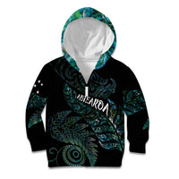 Aotearoa Personalized Lawn Bowls Maori Kid Hoodie New Zealand Paua Shell Tribal Silver Fern - Polynesian Pride
