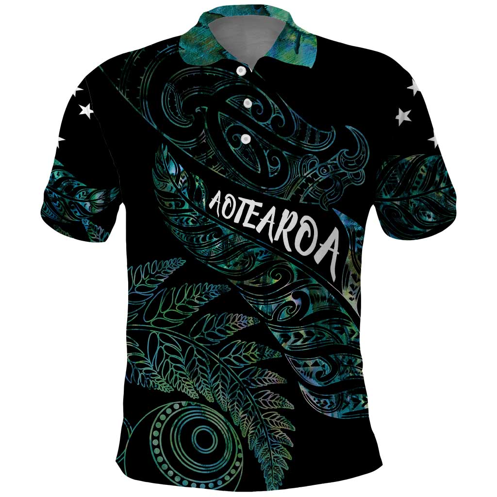Aotearoa Personalized Lawn Bowls Maori Polo Shirt New Zealand Paua Shell Tribal Silver Fern - Polynesian Pride