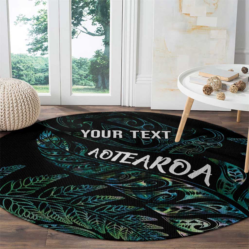 Aotearoa Personalized Lawn Bowls Maori Round Carpet New Zealand Paua Shell Tribal Silver Fern - Polynesian Pride