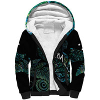 Aotearoa Personalized Lawn Bowls Maori Sherpa Hoodie New Zealand Paua Shell Tribal Silver Fern - Polynesian Pride