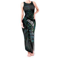 Aotearoa Personalized Lawn Bowls Maori Tank Maxi Dress New Zealand Paua Shell Tribal Silver Fern - Polynesian Pride