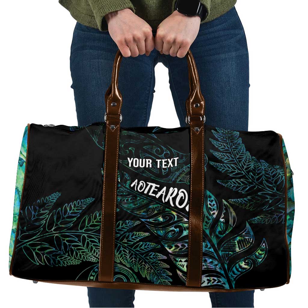 Aotearoa Personalized Lawn Bowls Maori Travel Bag New Zealand Paua Shell Tribal Silver Fern - Polynesian Pride