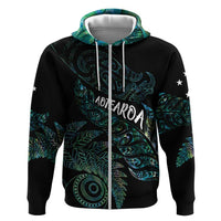 Aotearoa Personalized Lawn Bowls Maori Zip Hoodie New Zealand Paua Shell Tribal Silver Fern - Polynesian Pride