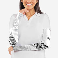 Aotearoa Personalized Lawn Bowls Maori Arm Sleeves New Zealand White Tribal Silver Fern - Polynesian Pride