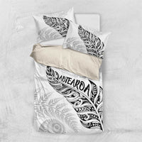 Aotearoa Personalized Lawn Bowls Maori Bedding Set New Zealand White Tribal Silver Fern - Polynesian Pride
