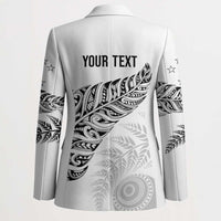 Aotearoa Personalized Lawn Bowls Maori Blazer New Zealand White Tribal Silver Fern - Polynesian Pride