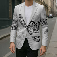 Aotearoa Personalized Lawn Bowls Maori Blazer New Zealand White Tribal Silver Fern - Polynesian Pride