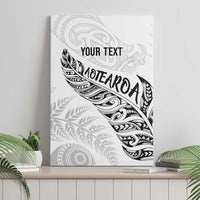 Aotearoa Personalized Lawn Bowls Maori Canvas Wall Art New Zealand White Tribal Silver Fern - Polynesian Pride