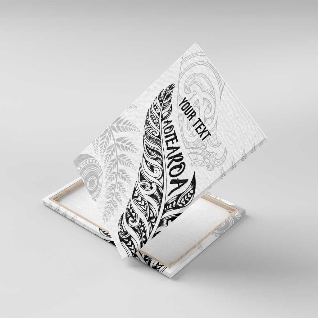 Aotearoa Personalized Lawn Bowls Maori Canvas Wall Art New Zealand White Tribal Silver Fern - Polynesian Pride