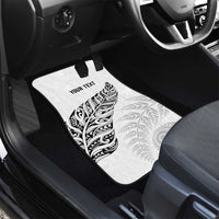 Aotearoa Personalized Lawn Bowls Maori Car Mats New Zealand White Tribal Silver Fern - Polynesian Pride