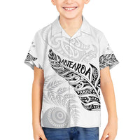 Aotearoa Personalized Lawn Bowls Maori Family Matching Off Shoulder Maxi Dress and Hawaiian Shirt New Zealand White Tribal Silver Fern - Polynesian Pride