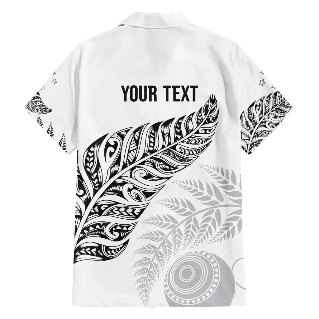 Aotearoa Personalized Lawn Bowls Maori Family Matching Tank Maxi Dress and Hawaiian Shirt New Zealand White Tribal Silver Fern - Polynesian Pride