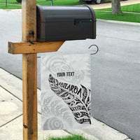 Aotearoa Personalized Lawn Bowls Maori Garden Flag New Zealand White Tribal Silver Fern - Polynesian Pride